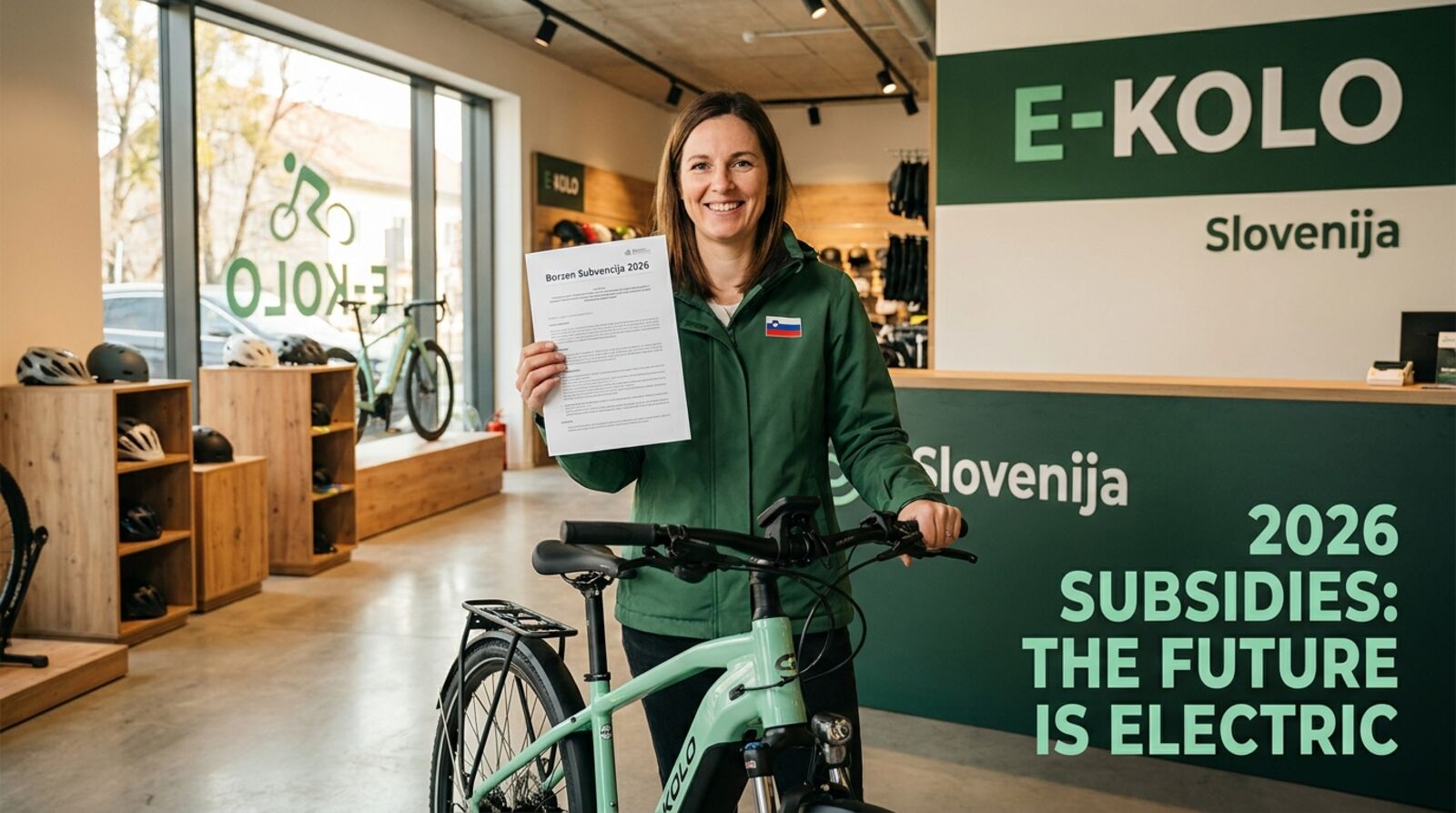 Subvencija za električno kolo 2026 — Borzen voucher ob nakupu e-kolesa v slovenski kolesarski trgovini